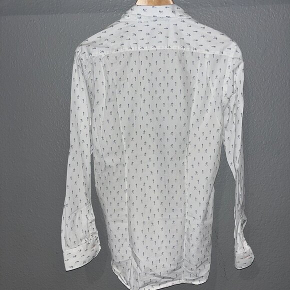 PAUL SMITH EXPLORER PRINT Men's Slim-Fit Shirt -Contrasting Collar & Cuff Lining - Picture 6 of 15